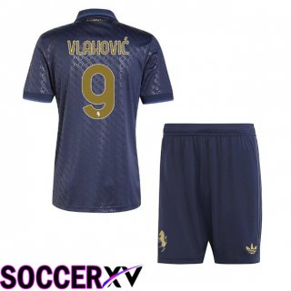 Juventus (VLAHOVIĆ 9) Kids Third Soccer Jersey Blue Royal 2024/2025