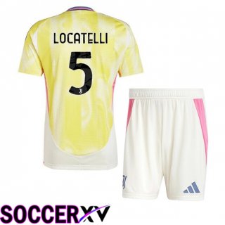 Juventus (LOCATELLI 5) Kids Away Soccer Jersey Yellow 2024/2025