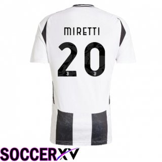 Juventus (MIRETTI 20) Home Soccer Jersey Black White 2024/2025