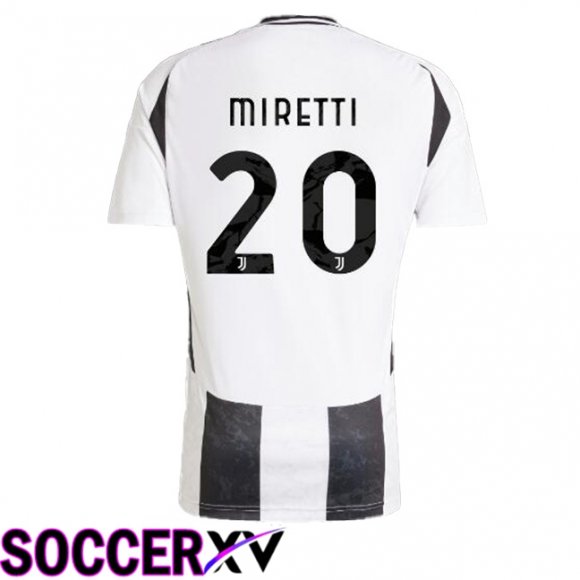 Juventus (MIRETTI 20) Home Soccer Jersey Black White 2024/2025