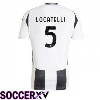 Juventus (LOCATELLI 5) Home Soccer Jersey Black White 2024/2025