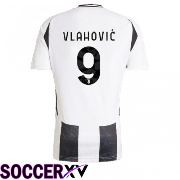 Juventus (VLAHOVIĆ 9) Home Soccer Jersey Black White 2024/2025