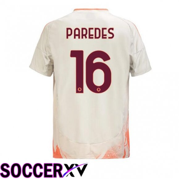 AS Rome (PAREDES 16) Away Soccer Jersey White 2024/2025