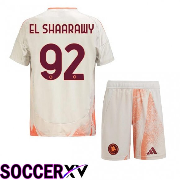 AS Rome (EL SHAARAWY 92) Kids Away Soccer Jersey White 2024/2025