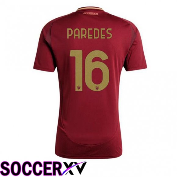 AS Rome (PAREDES 16) Home Soccer Jersey Red 2024/2025