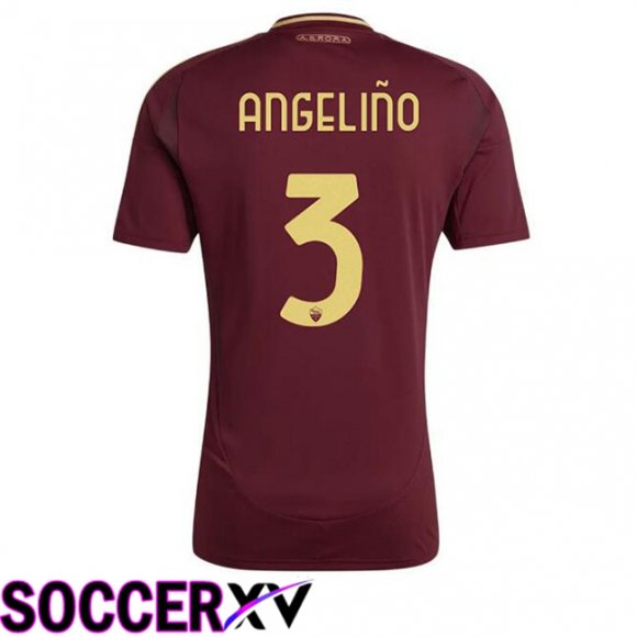 AS Rome (ANGELIÑO 3) Home Soccer Jersey Red 2024/2025