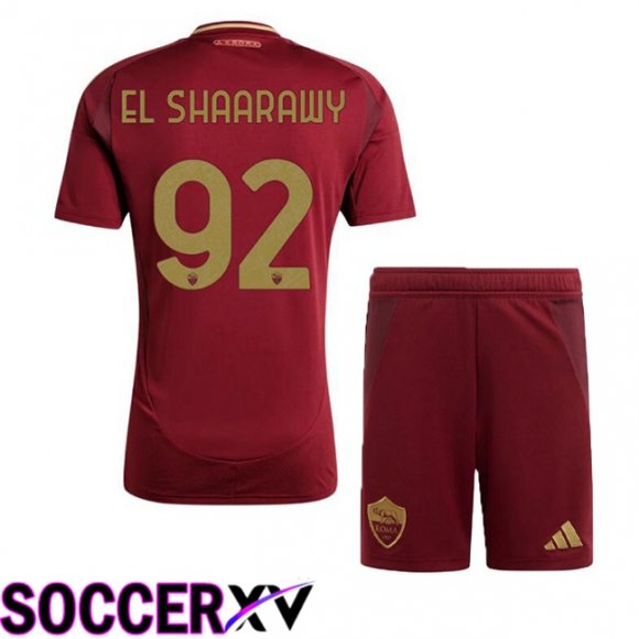 AS Rome (EL SHAARAWY 92) Kids Home Soccer Jersey Red 2024/2025