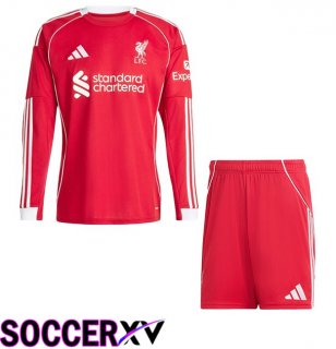 FC Liverpool Kids Home Soccer Jersey Long sleeve Red 2025/2026