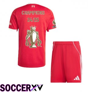 FC Liverpool Kids Champions Special Edition Home Soccer Jersey Red 2025/2026