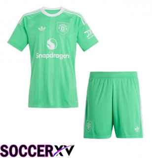 Manchester United Kids Goalkeeper Soccer Jersey Green 2025/2026