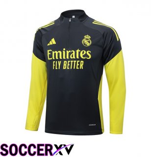 Real Madrid Training Sweatshirt Grey Yellow 2025/2026