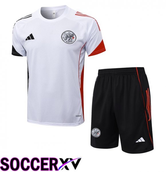 AFC Ajax kit Training T Shirt + Shorts White 2025/2026