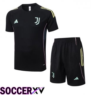 Juventus kit Training T Shirt + Shorts Black 2025/2026