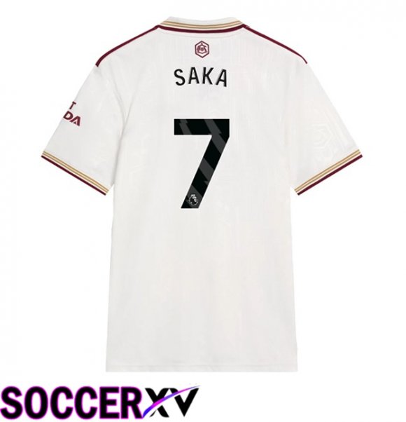 Arsenal (SAKA 7) Third Soccer Jersey White 2025/2026