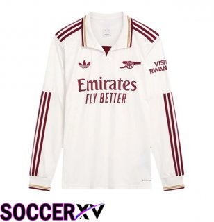 Arsenal Third Soccer Jersey Long sleeve White 2025/2026