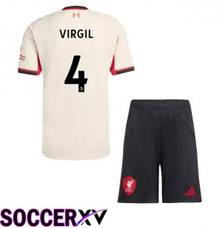 FC Liverpool (VIRGIL 4) Kids Away Soccer Jersey Yellow 2025/2026