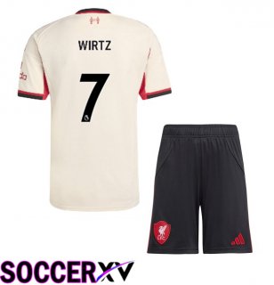 FC Liverpool (WIRTZ 7) Kids Away Soccer Jersey Yellow 2025/2026