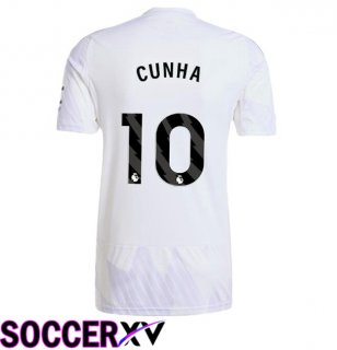 Manchester United (CUNHA 10) Away Soccer Jersey White 2025/2026
