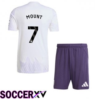 Manchester United (MOUNT 7) Kids Away Soccer Jersey White 2025/2026