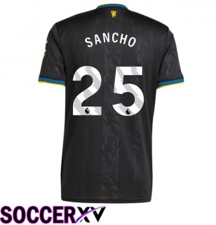 Manchester United (SANCHO 25) Third Soccer Jersey Black 2025/2026