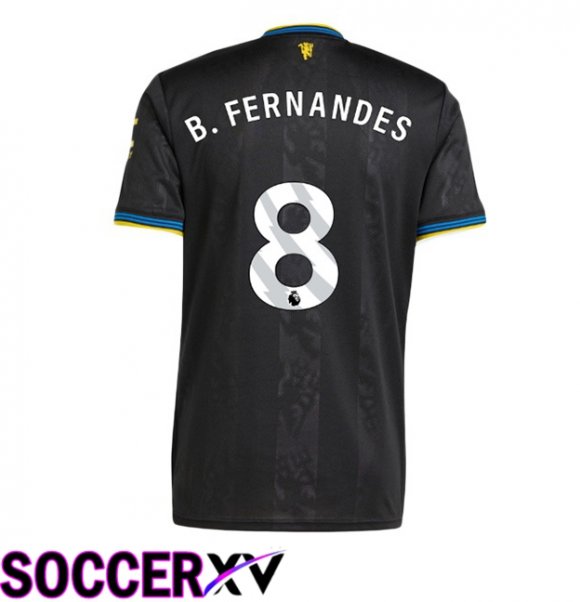 Manchester United (B. FERNANDES 8) Third Soccer Jersey Black 2025/2026