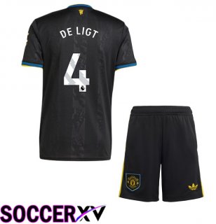 Manchester United (DE LIGT 4) Kids Third Soccer Jersey Black 2025/2026