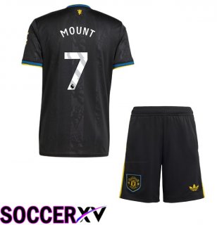 Manchester United (MOUNT 7) Kids Third Soccer Jersey Black 2025/2026