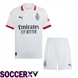 AC Milan Kids Away Soccer Jersey White 2024/2025