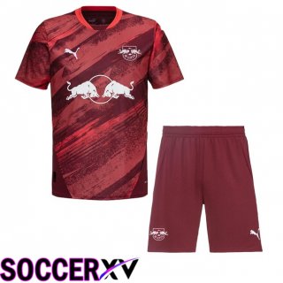 RB Leipzig Kids Away Soccer Jersey Red 2024/2025