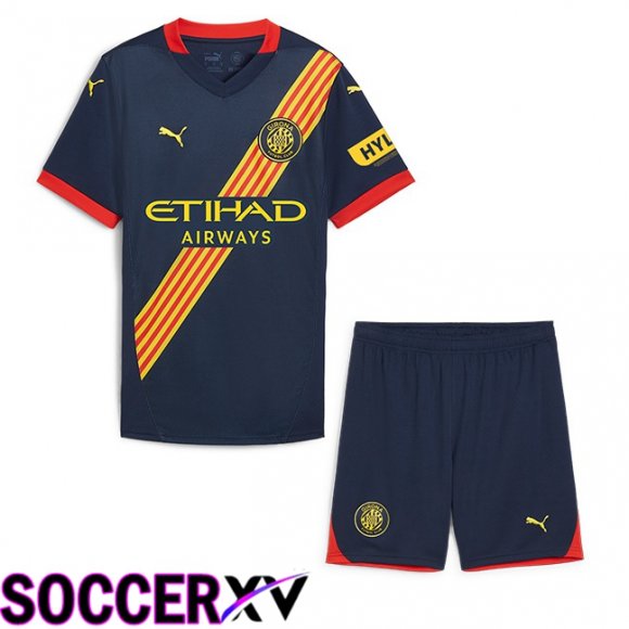 Girona Kids Away Soccer Jersey Blue Royal 2024/2025