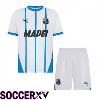 US Sassuolo Kids Away Soccer Jersey White 2024/2025