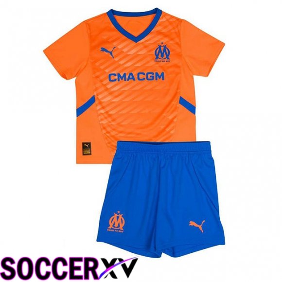 Marseille OM Kids Third Soccer Jersey Orange 2024/2025