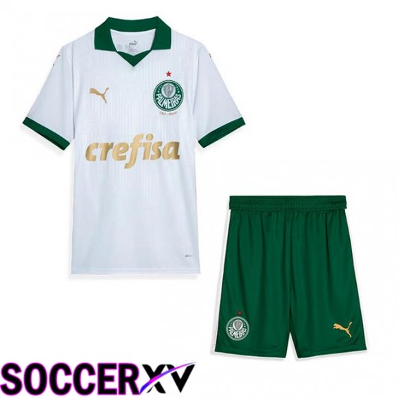 Palmeiras Kids Away Soccer Jersey White 2024/2025