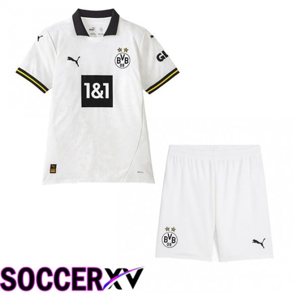 Dortmund BVB Kids Away Soccer Jersey White 2024/2025