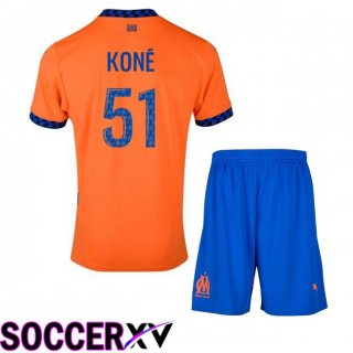 Marseille OM (KONÉ 51) Kids Third Soccer Jersey Orange 2024/2025