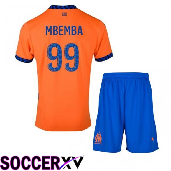 Marseille OM (MBEMBA 99) Kids Third Soccer Jersey Orange 2024/2025