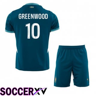 Marseille OM (GREENWOOD 10) Kids Away Soccer Jersey Blue 2024/2025