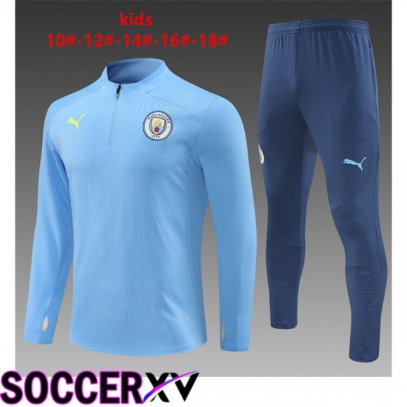 Manchester City Kids kit Training Tracksuit Blue 2024/2025