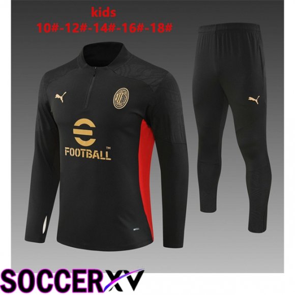 AC Milan Kids kit Training Tracksuit Black 2024/2025