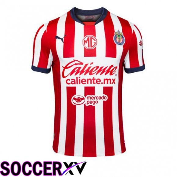 CD Guadalajara Home Soccer Jersey Red White 2024/2025