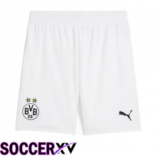 Dortmund BVB Away Soccer Shorts White 2024/2025