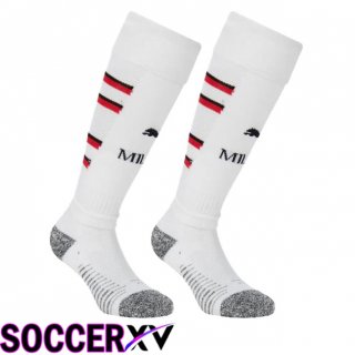 AC Milan Away Soccer Socks White 2024/2025