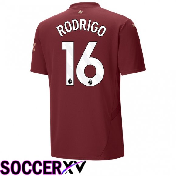 Manchester City (Rodrigo 16) Third Soccer Jersey Brown 2024/2025