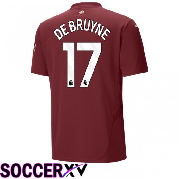 Manchester City (Kevin De Bruyne 17) Third Soccer Jersey Brown 2024/2025