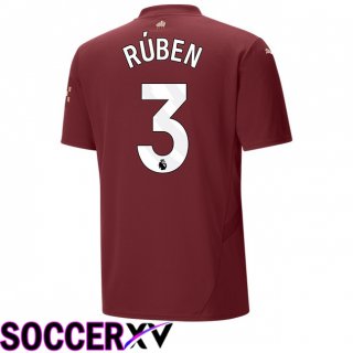 Manchester City (Ruben Dias 3) Third Soccer Jersey Brown 2024/2025