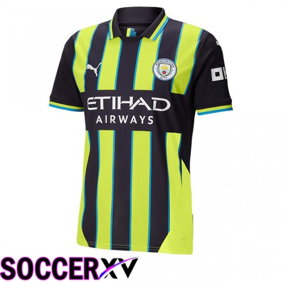 Manchester City Away Soccer Jersey Green Black 2024/2025