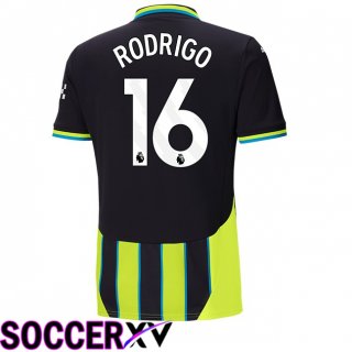 Manchester City (Rodrigo 16) Away Soccer Jersey Green Black 2024/2025