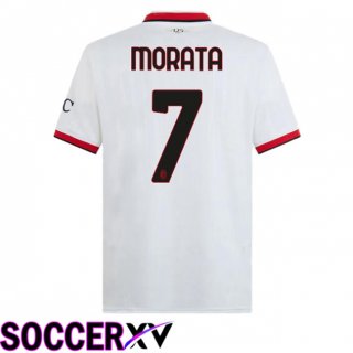 AC Milan (Morata 7) Away Soccer Jersey White 2024/2025