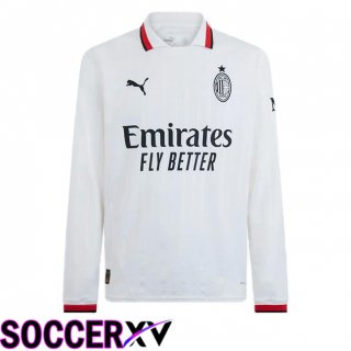 AC Milan Away Soccer Jersey Long sleeve White 2024/2025