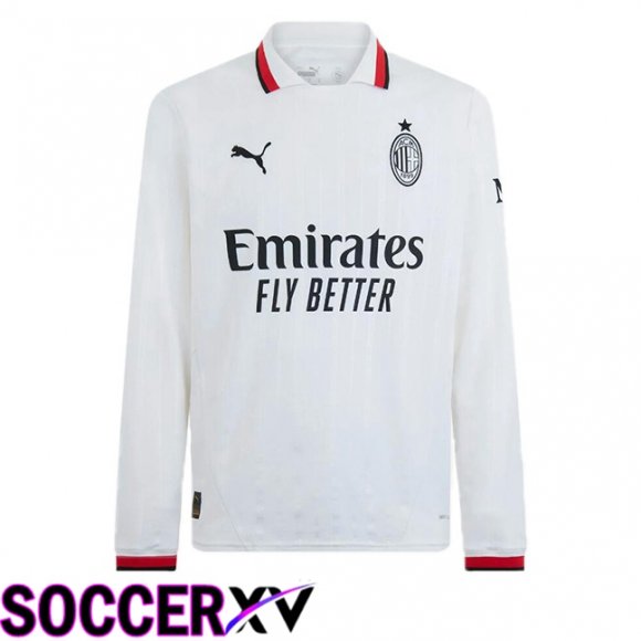 AC Milan Away Soccer Jersey Long sleeve White 2024/2025